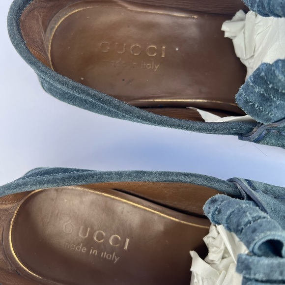 Gucci Blue Suede Horsebit Men’s Loafers 353014 - Picture 4 of 15